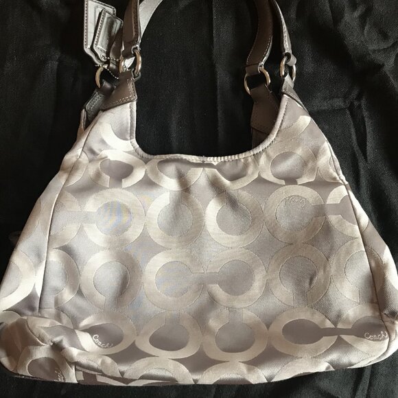 Coach Beige Gold Handbag Hobo Purse - Picture 3 of 12